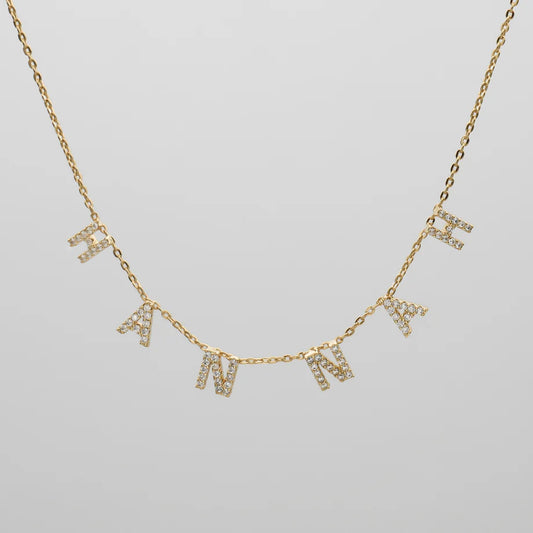 Collier prénom personnalisé suspendu effet ICY