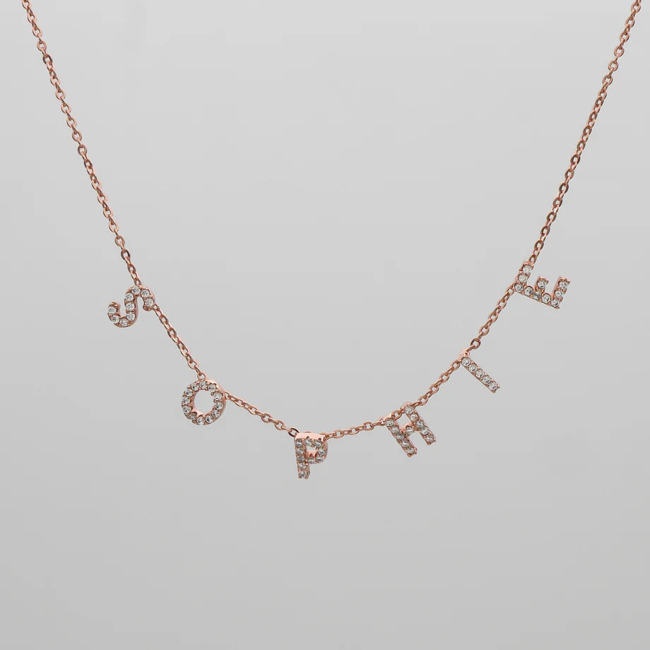 Collier prénom personnalisé suspendu effet ICY