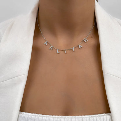 Collier prénom personnalisé suspendu effet ICY